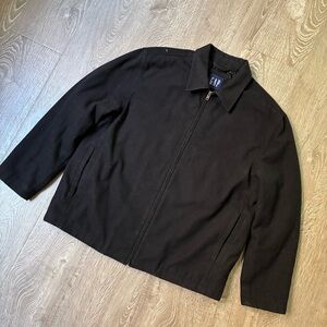 Vintage 2002 GAP Wool Blend Zip Jacket Black Quilted Lined – Large 26x29